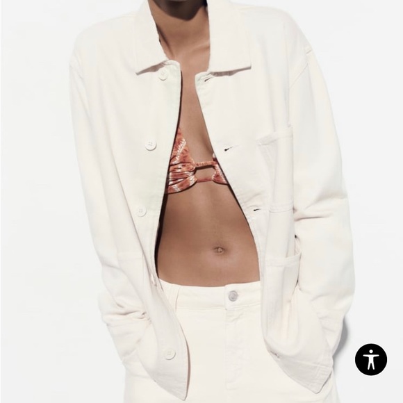 NWT - Zara Oversized Shirt w/ Pockets. Button up. - Picture 1 of 7